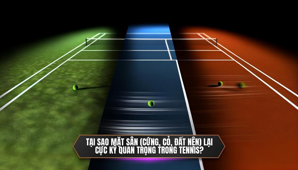 Tại sao mặt sân (Cứng, Cỏ, Đất nện) lại cực kỳ quan trọng trong Tennis